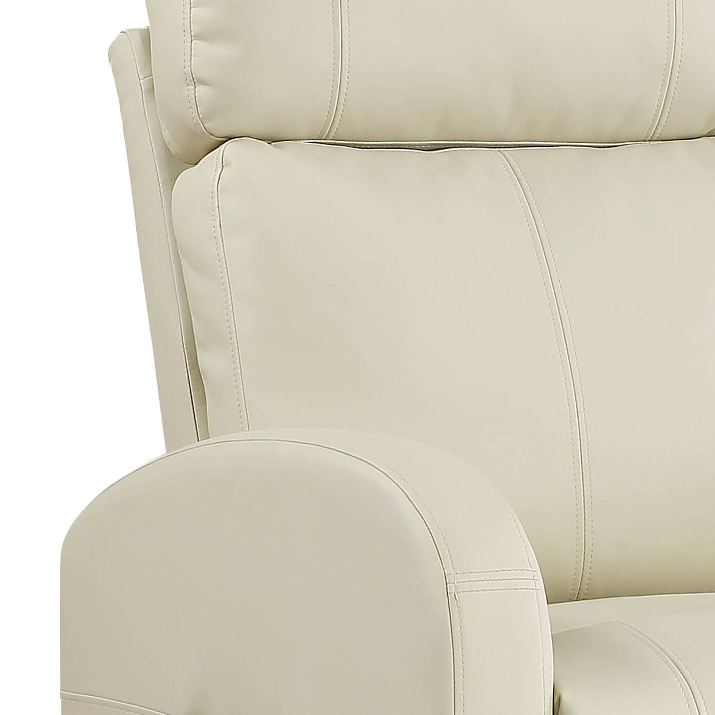 Beige Synthetic Leather Power Lift Recliner Chair