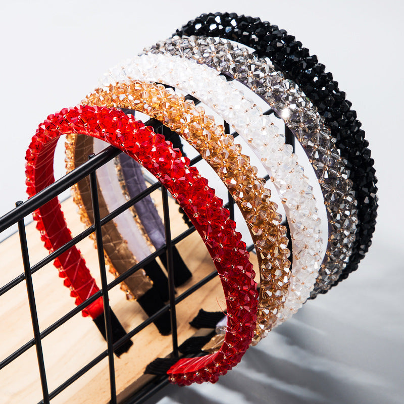 Crystal Beaded Fabric Headband for Women