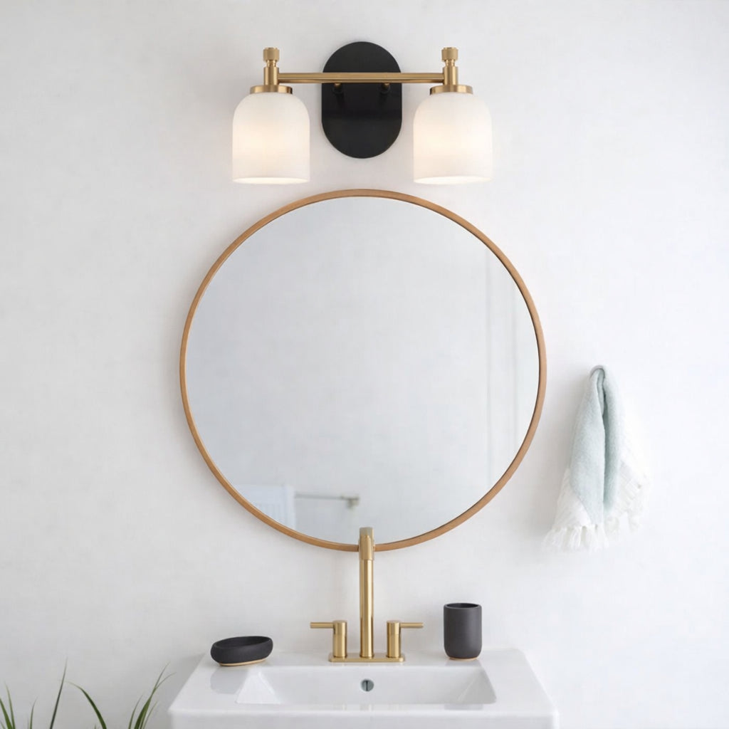 Vortex Traditional Style Two Lights Vanity Over Bathroom Mirror Wall