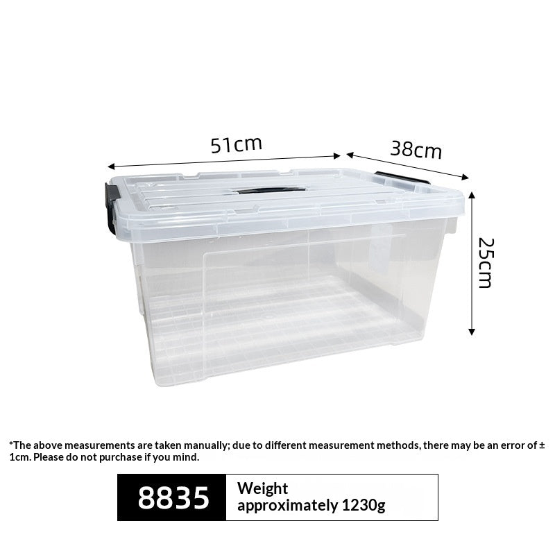Large Plastic Storage Box with Lid - Multi-Purpose Organizer for Clothes, Toys, and Blankets