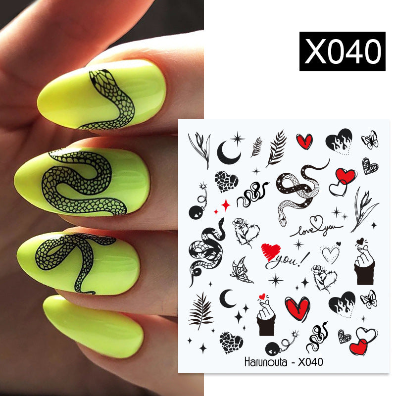 Nail Art Butterfly Sticker Flower Leaf Decal Kit - Assorted Formats