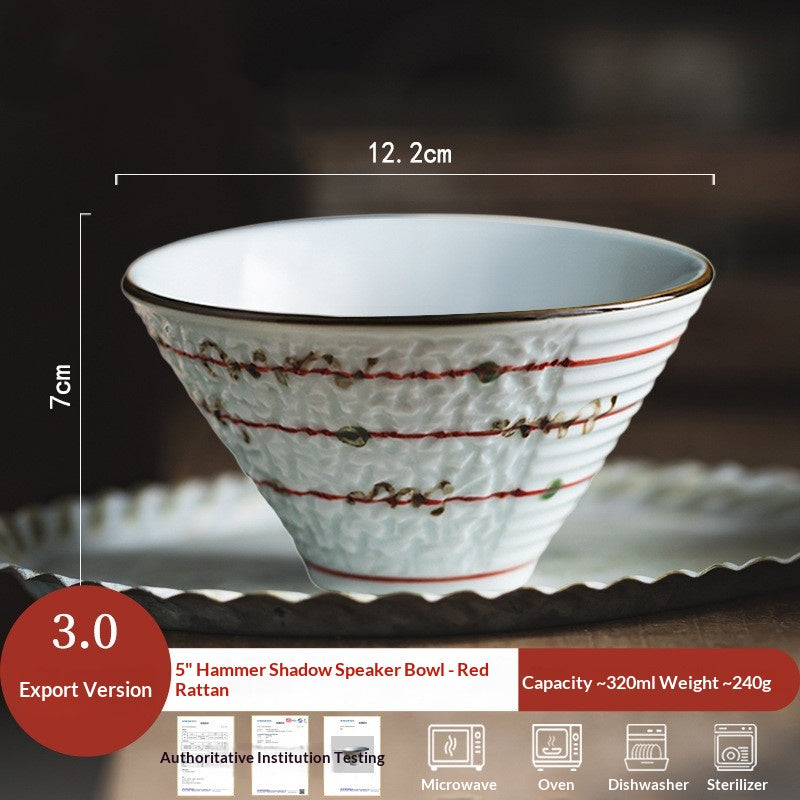 Ceramic Rice Bowl Set - Elegant Dinnerware for Home Use with Variety of Colors
