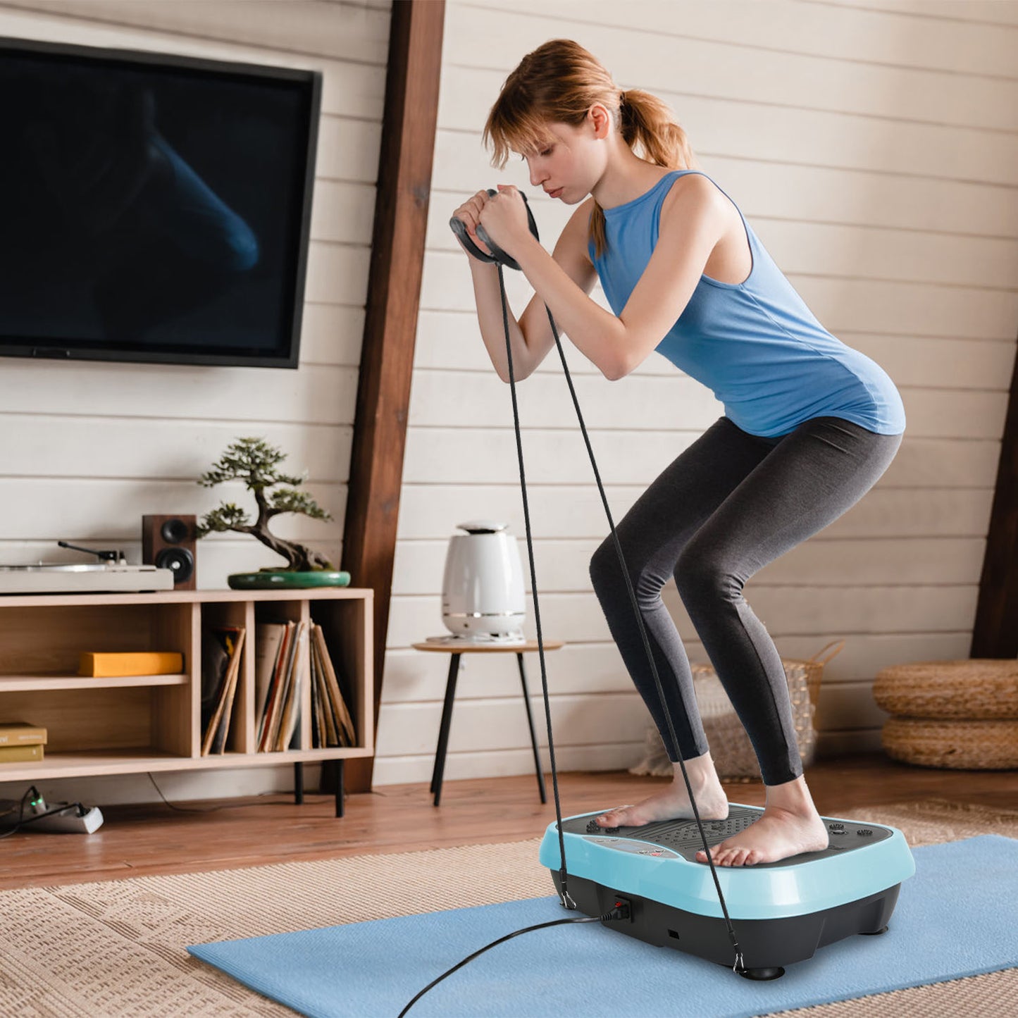 Whole Body Vibration Exercise Machine with Resistance Bands