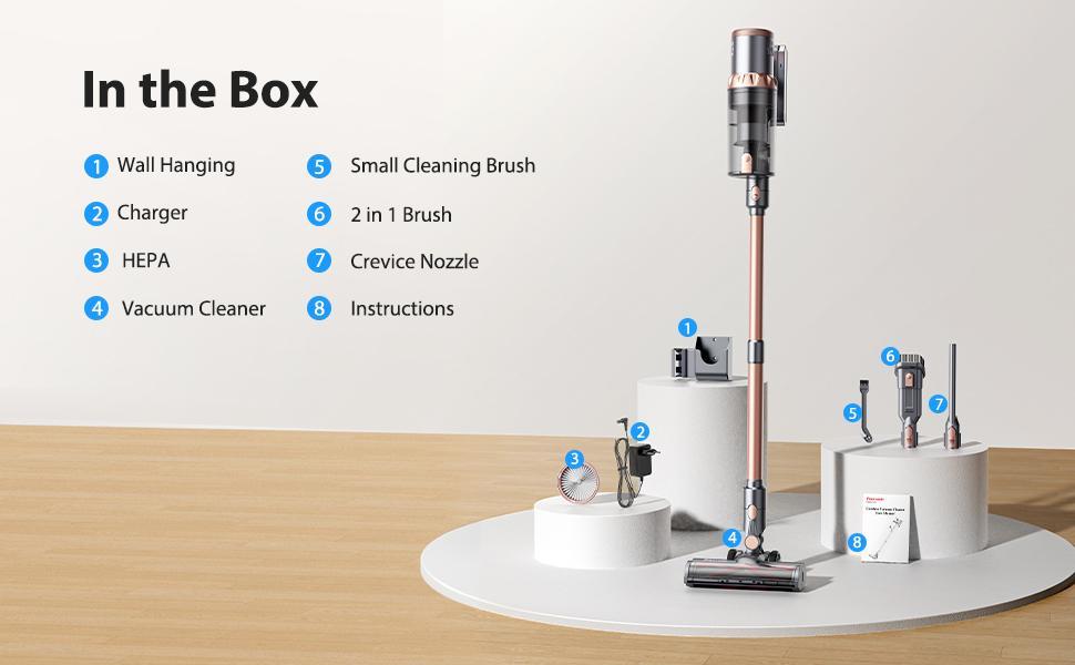 Wireless Handheld Pet Hair Vacuum Cleaner with Strong 45KPa Suction and Touch Display