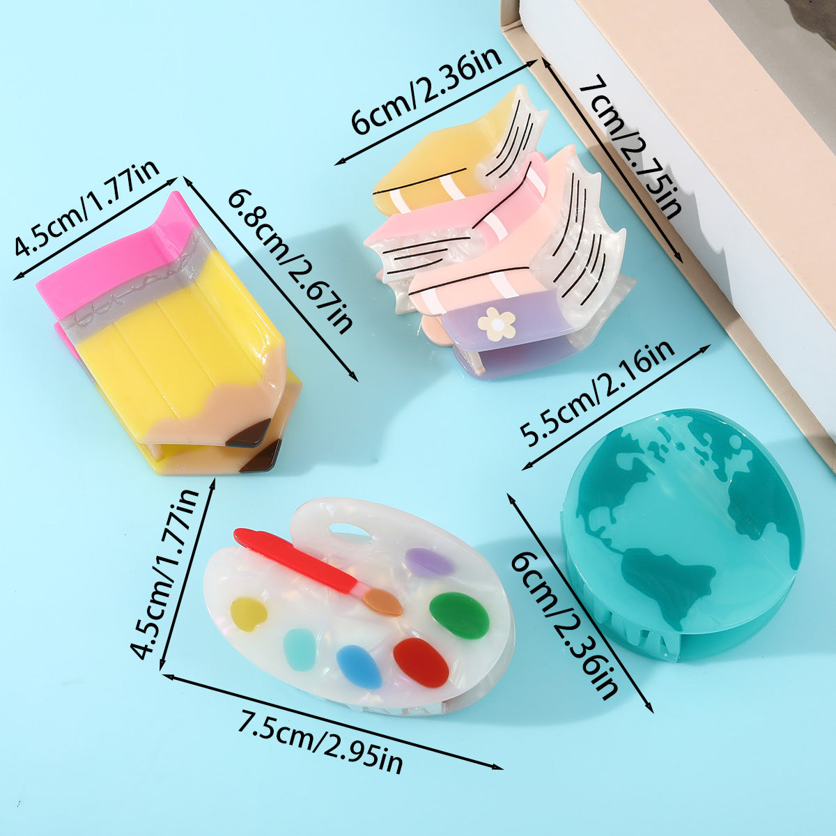 Acetate Hair Clip - Handmade Resin Pigment Design
