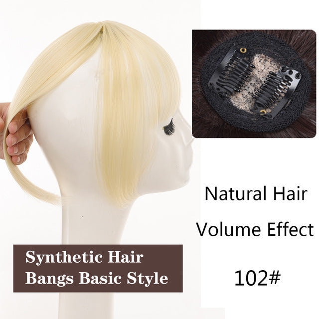 3D Bangs Straight Replacement Hair Covering Wig Set - High-Temp Fiber