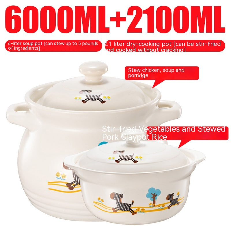 High-Temperature Ceramic Casserole Stew Pot with Cover - Kitchen & Home Storage