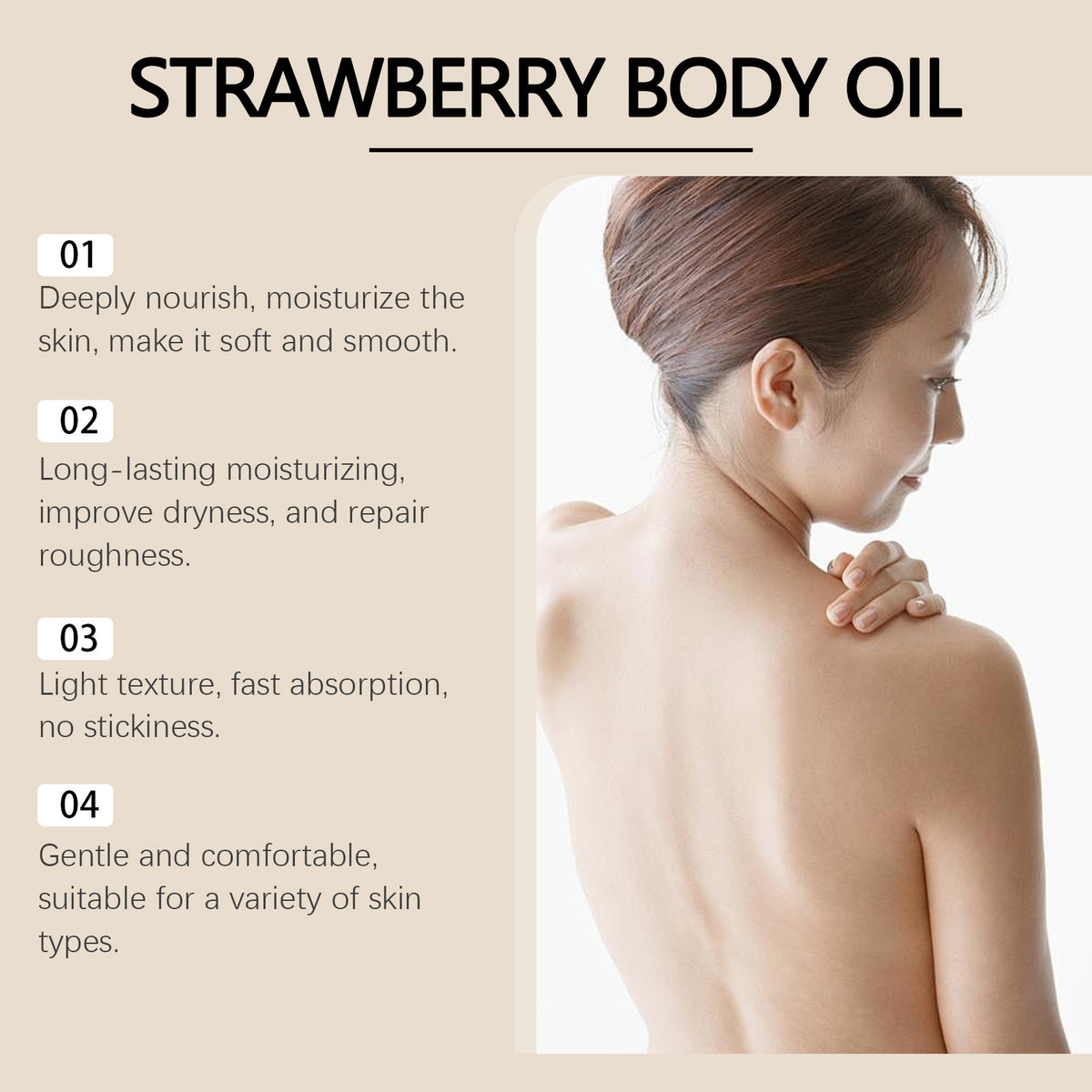 Strawberry Flavor Body Moisturizing Treatment Oil Mild