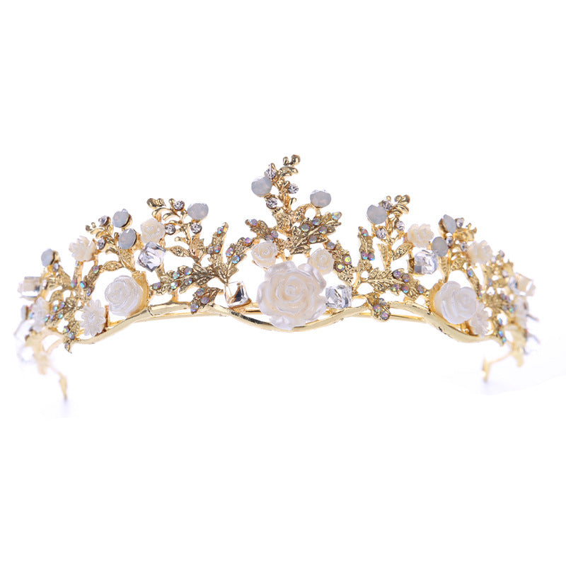 Alloy Flower Crown Headband - Light Gold