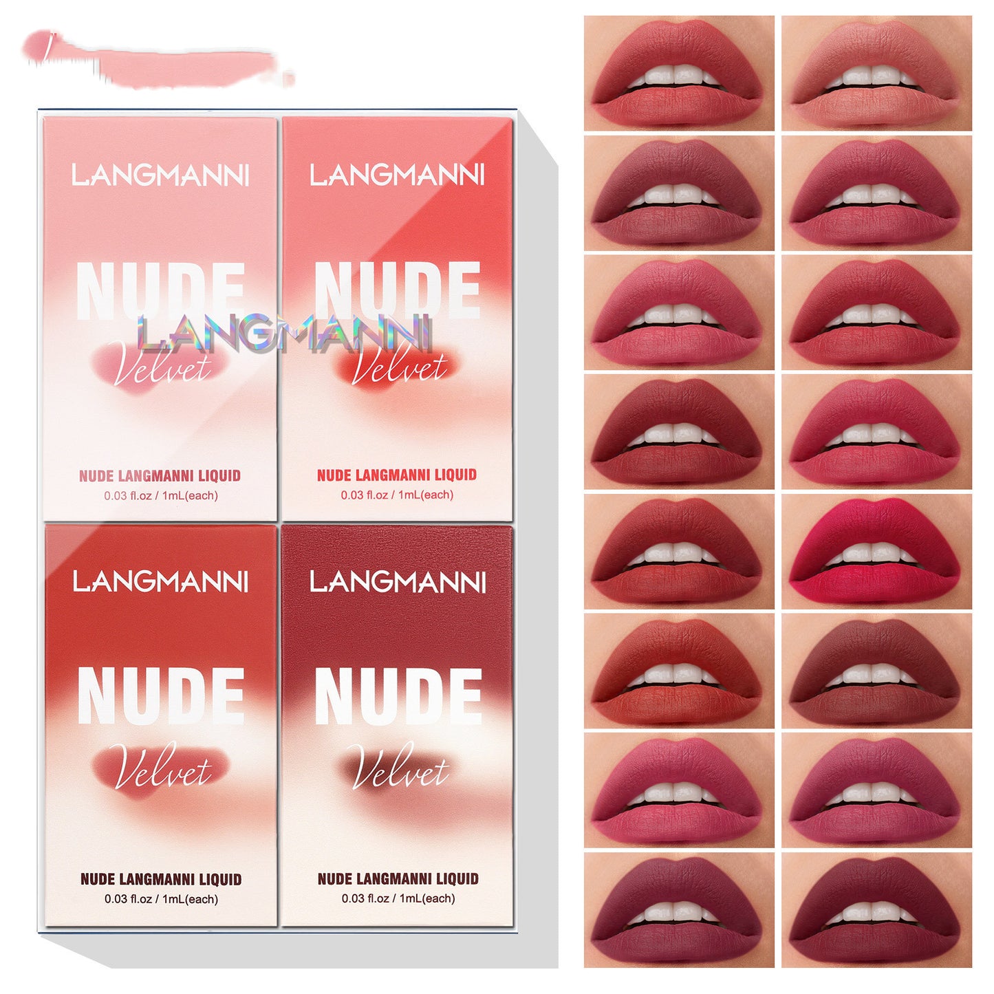 Lip Gloss Set 16 Colors Matte Velvet Lip Makeup Kit - Cruelty-Free