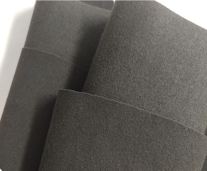Fireproof Touch Screen Microfiber Conductive Suede Fabric for Sewing Black