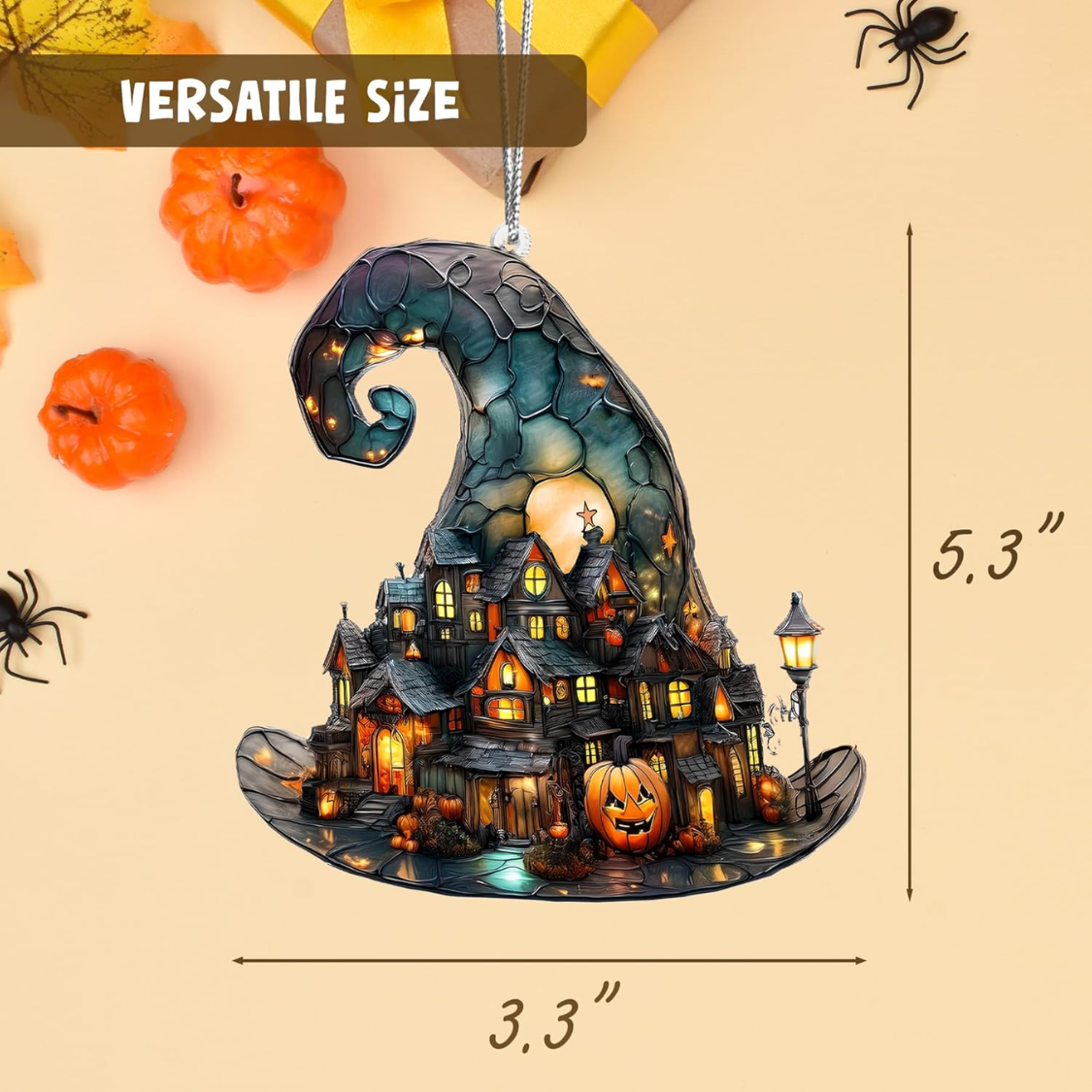 Cute Ghost Ornament for Halloween Decor - Black