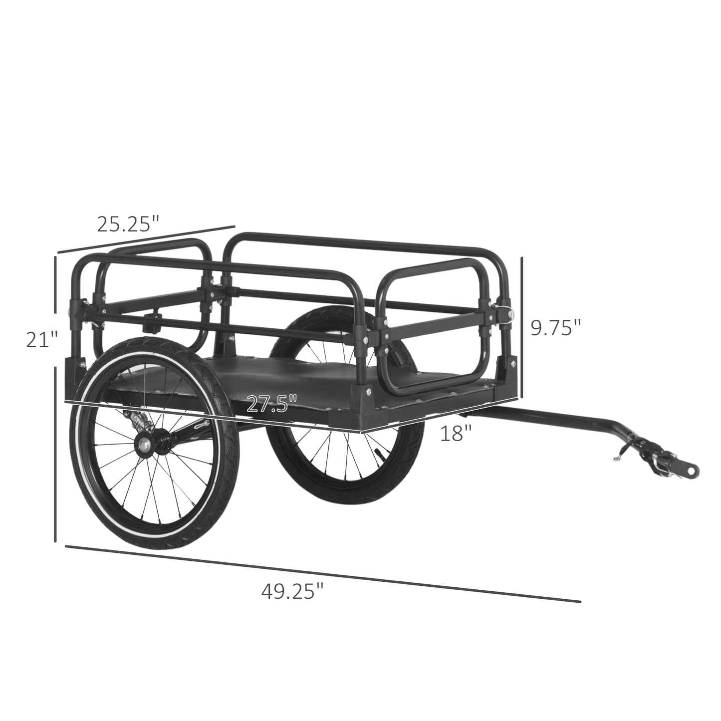 Bicycle Cargo Trailer with Suspension and Triple Safety Features