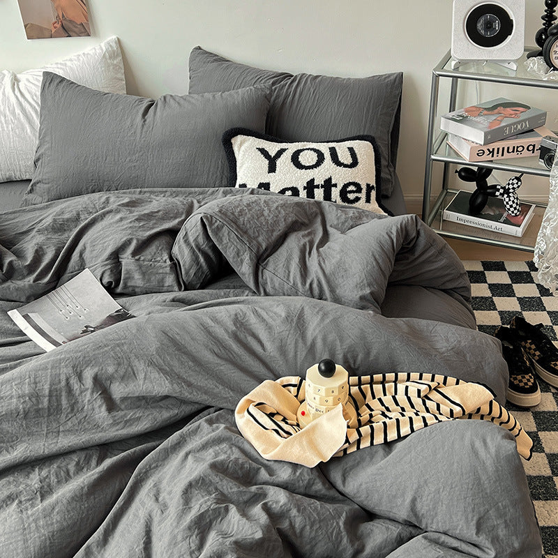 Super Soft Pleated Bed Sheet Quilt Cover Set - Multiple Sizes & Patterns
