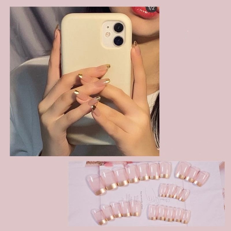 24-Piece False Nails Set - Multiple Colors