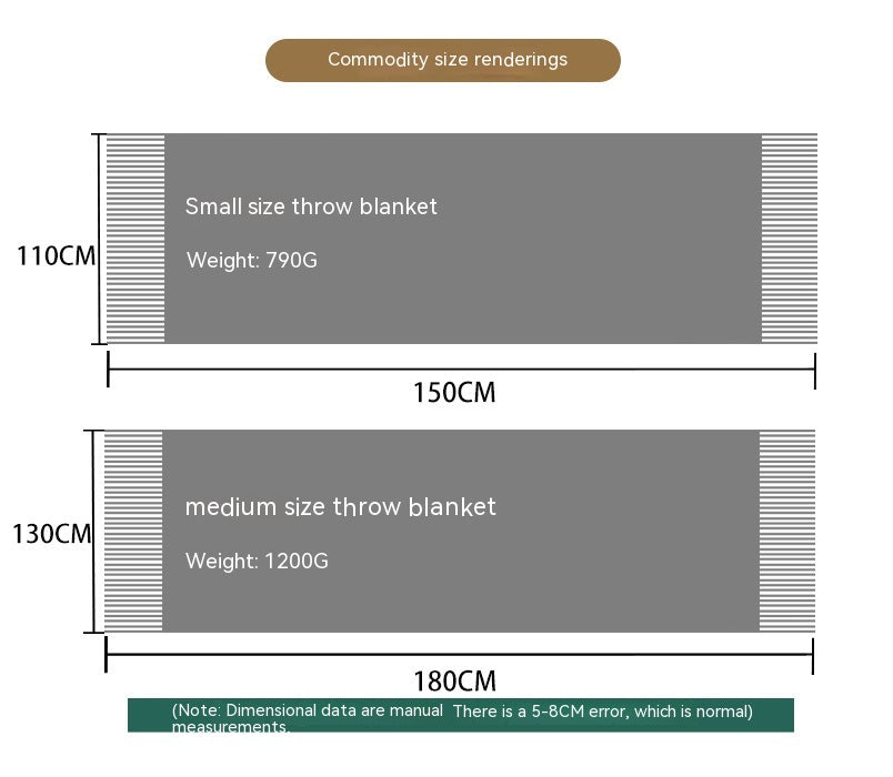 Nordic Style Half Velvet Knitted Sofa Blanket - Home Textiles