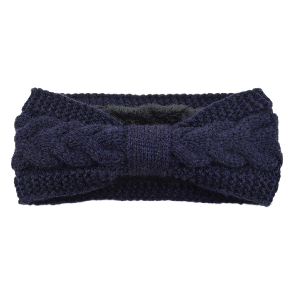 Fleece Knitted Headband Twist Bow – Multiple Colors