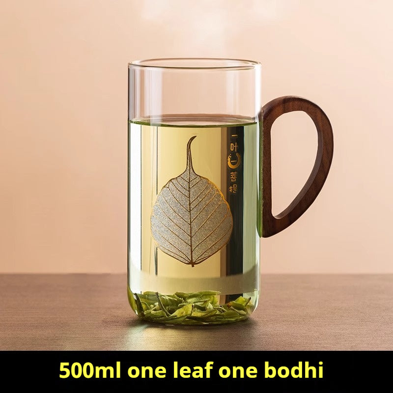 Heat-Resistant Green Tea Cup Large Capacity Water Mug Borosilicate Glass