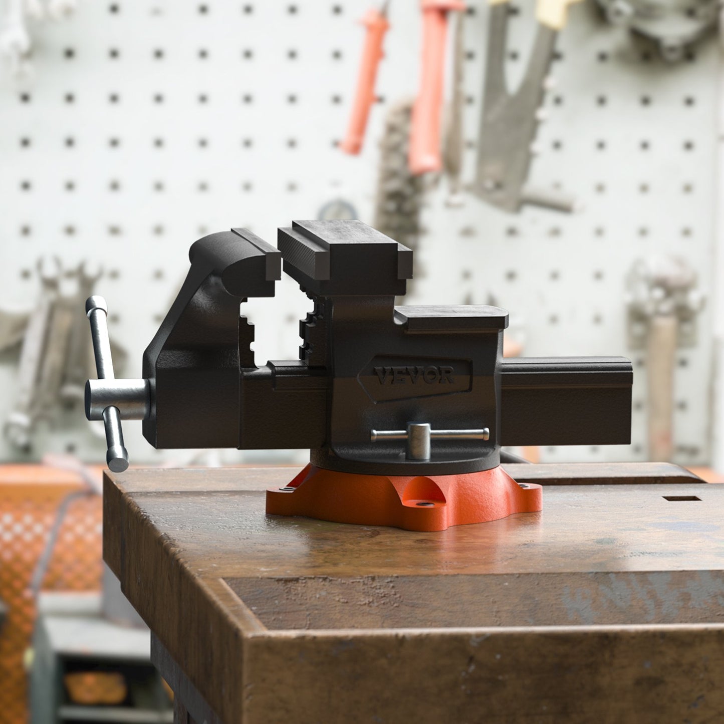 6.5" Bench Vise with 360° Swivel Locking Base & Two-Way Jaw