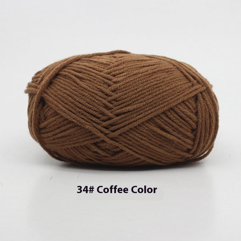 Four-Strand Milk Cotton Crochet Yarn Balls for Craft Projects - Multiple Colors
