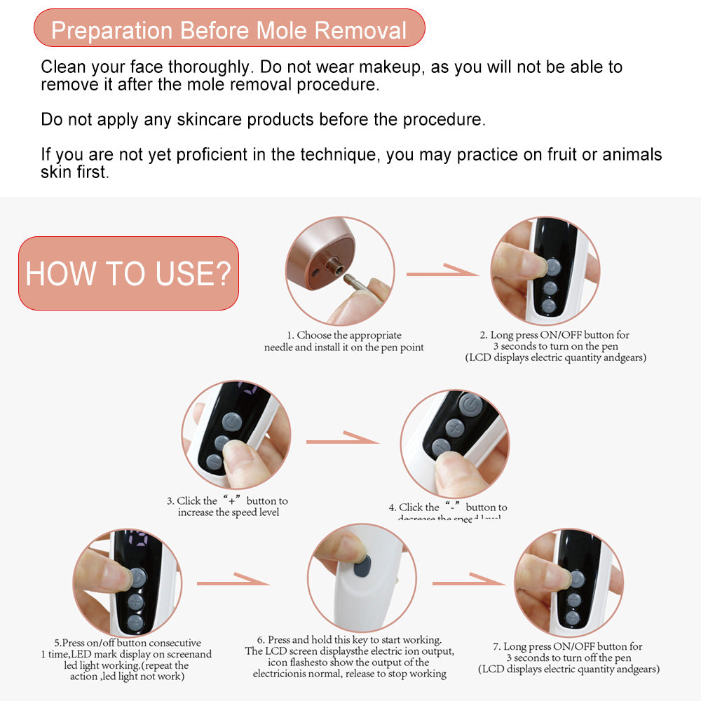 Portable Laser Mole and Freckle Removal Device for Home Use