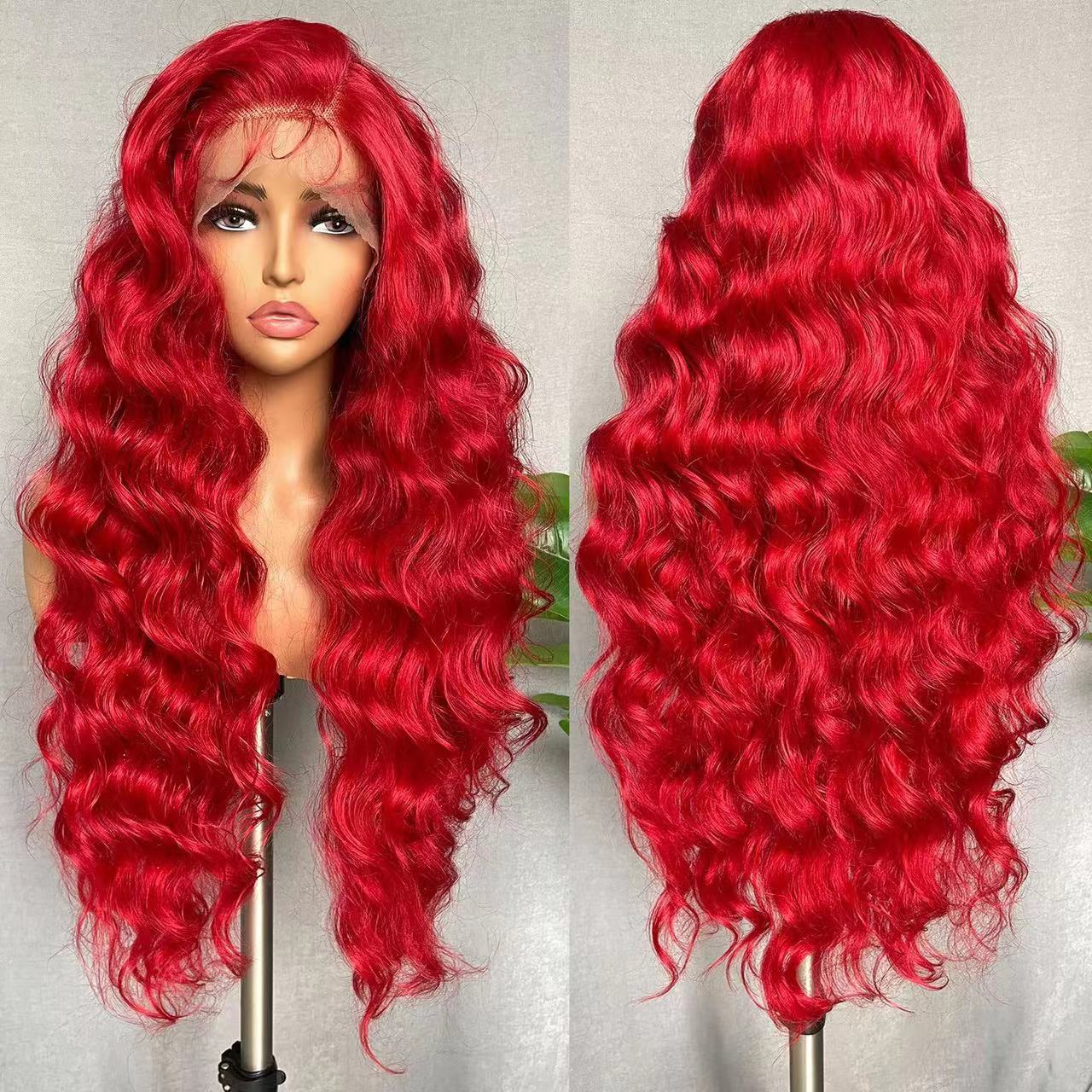 Large Wave Synthetic Wig for Women - Long Curls & Straight Styles, Multiple Colors