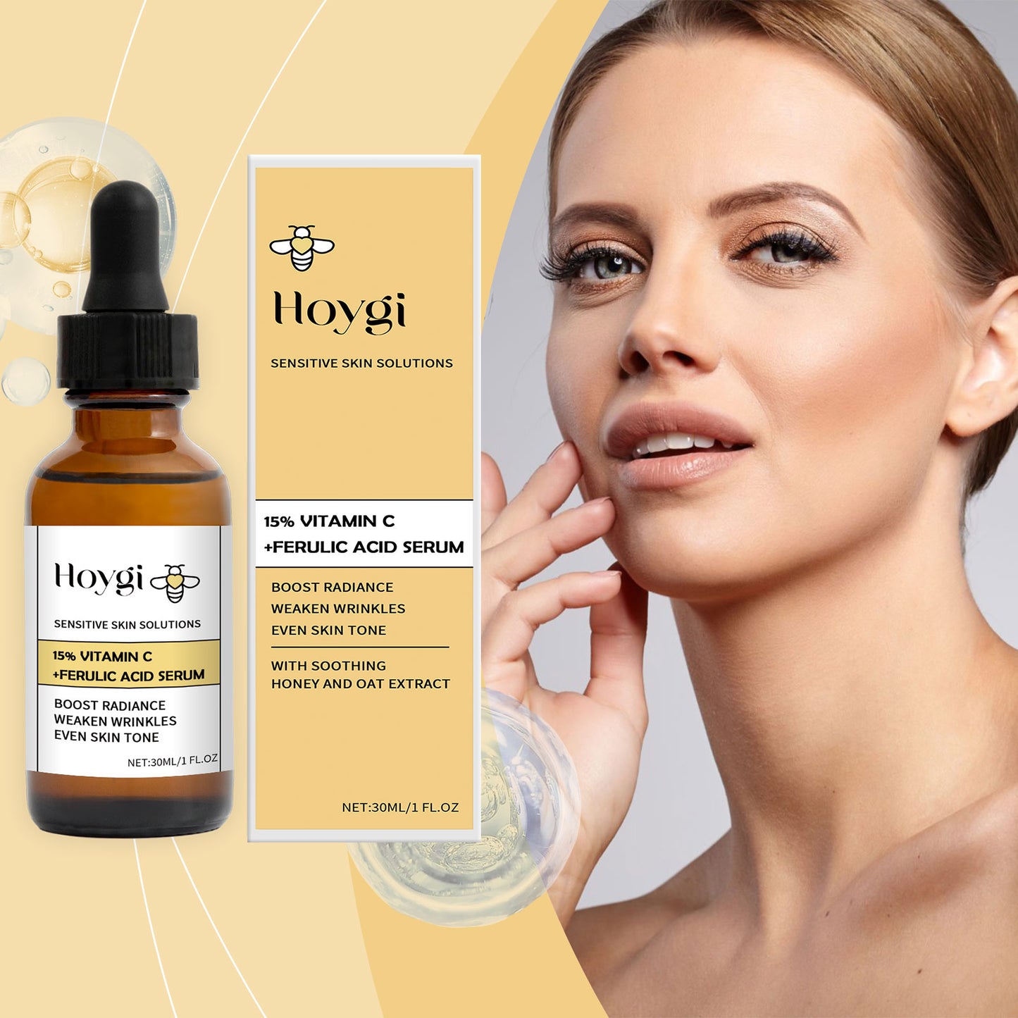 Vitamin C Honey Face Serum - Hydrating & Firming Facial Care 30ml
