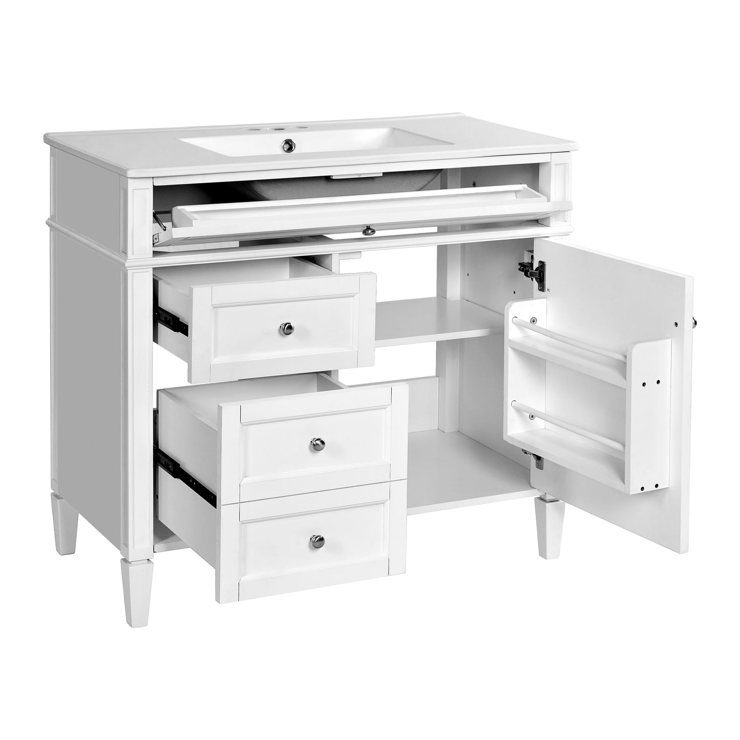 36'' Modern Bathroom Vanity with Ceramic Sink and Storage Cabinet