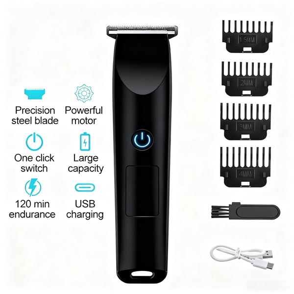 Professional Cordless Electric Hair Clipper & Beard Trimmer Set