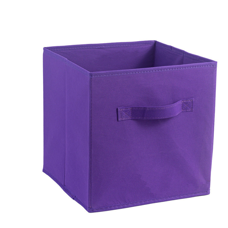 Multi-Color Fabric Storage Box with Lid – 27x27x28cm Wardrobe & Toy Organizer