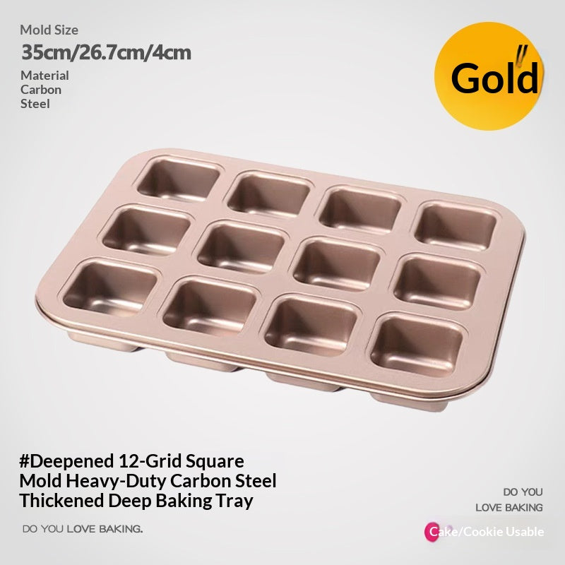 Square Baking Pan Mold Multiple Sizes Non-Stick Carbon Steel Kitchen Tool