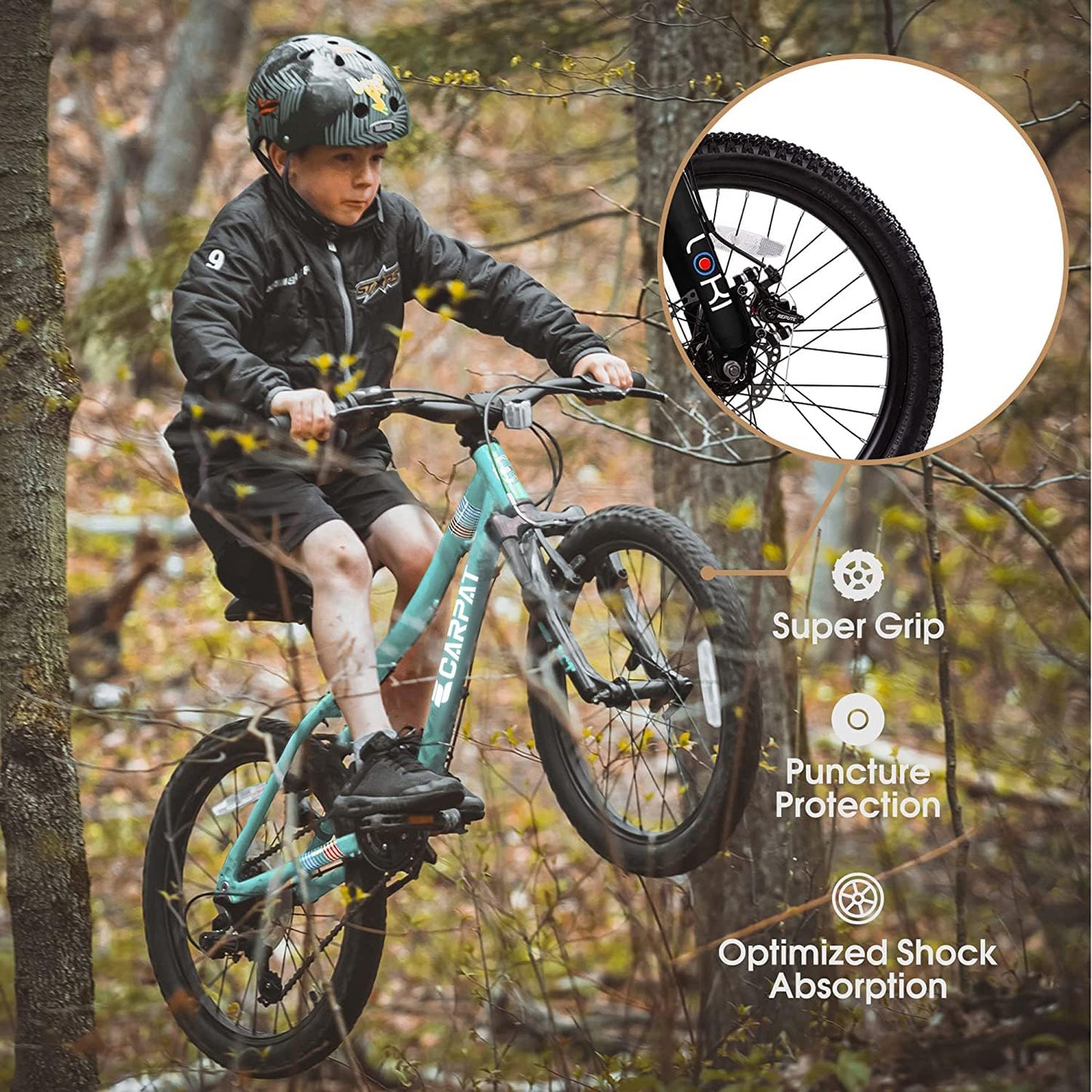 20 Inch Kids' Mountain Bike - 7 Speed, Steel Frame, Green