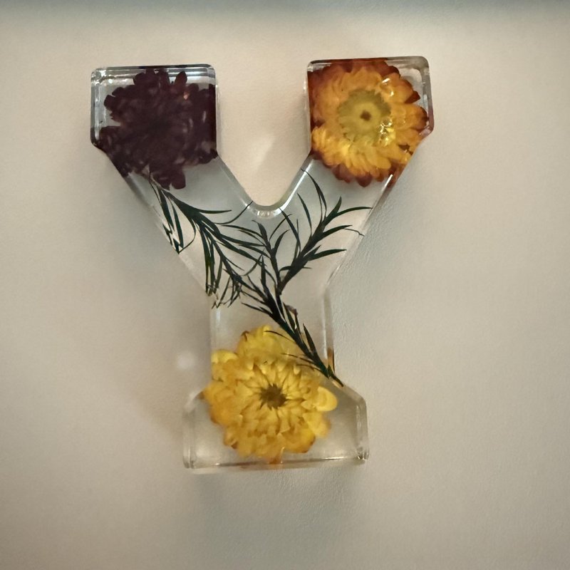 Floral Alphabet Resin Home Decor Gift Without Lighting - Modern Minimalist