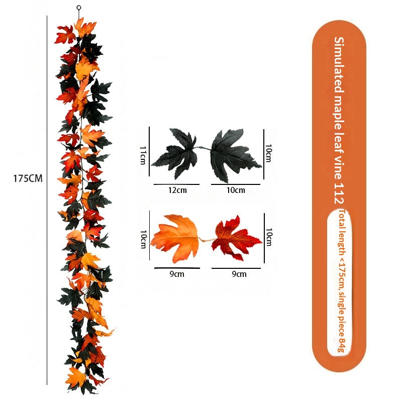 Artificial Maple Leaf Vine Wall Hanging Decoration for Halloween & Fall