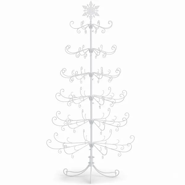6ft White PVC Artificial Christmas Tree with Snowflake Topper
