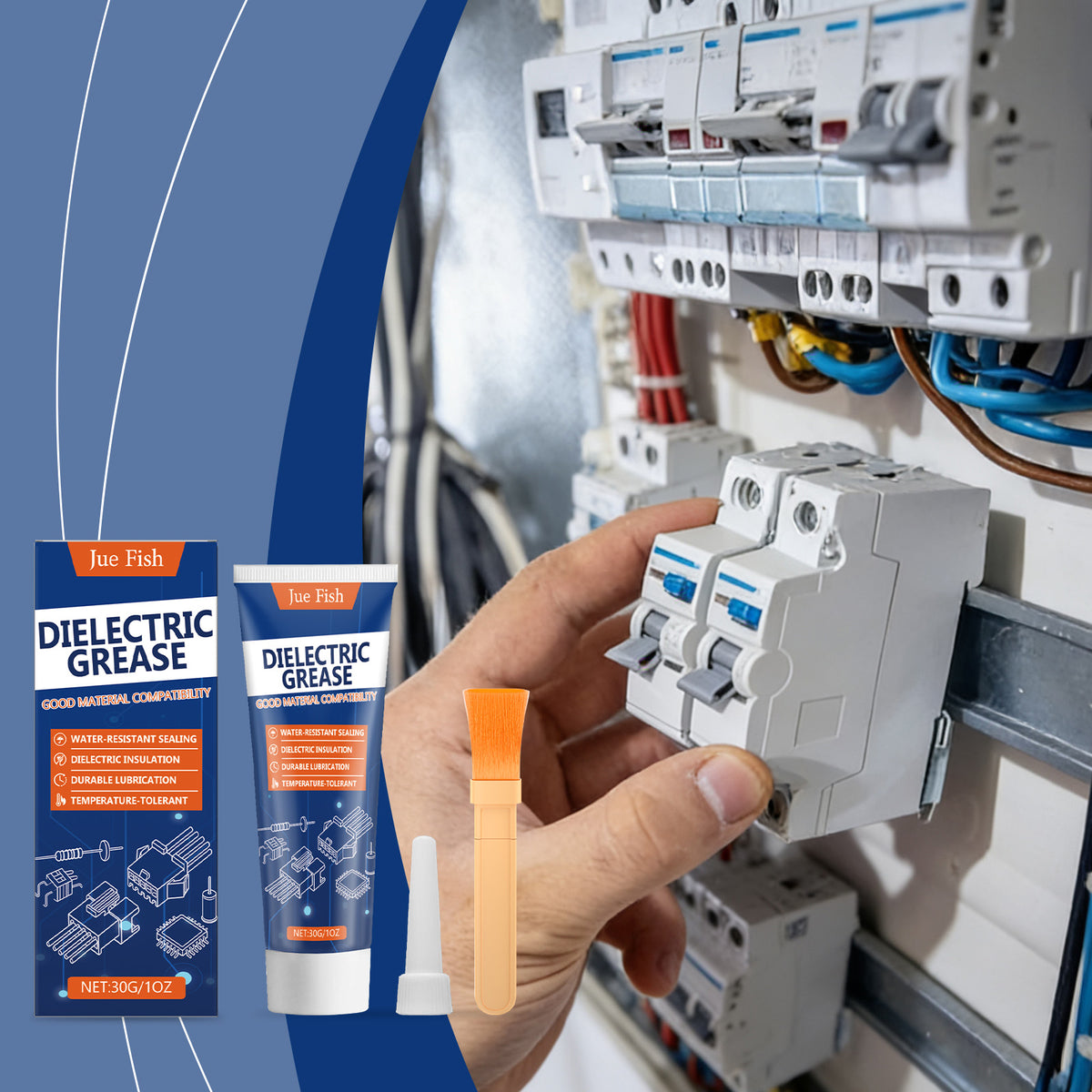 30g Dielectric Grease with Brush - Waterproof Insulation Lubricant