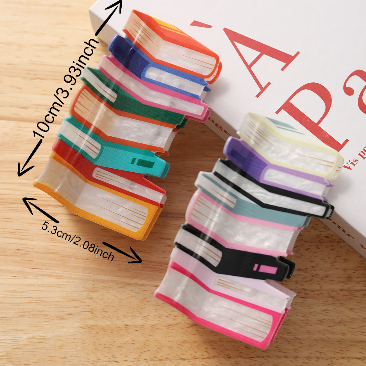 Women's Acrylic Book Barrettes