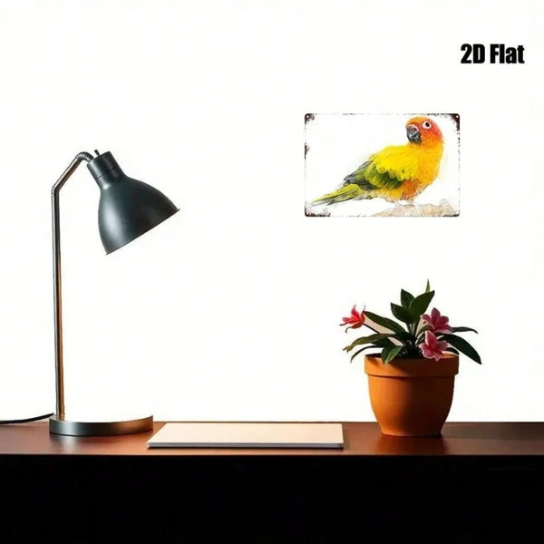 Sun Conure Parrot Metal Sign - 8x12 Inch Wall Decor