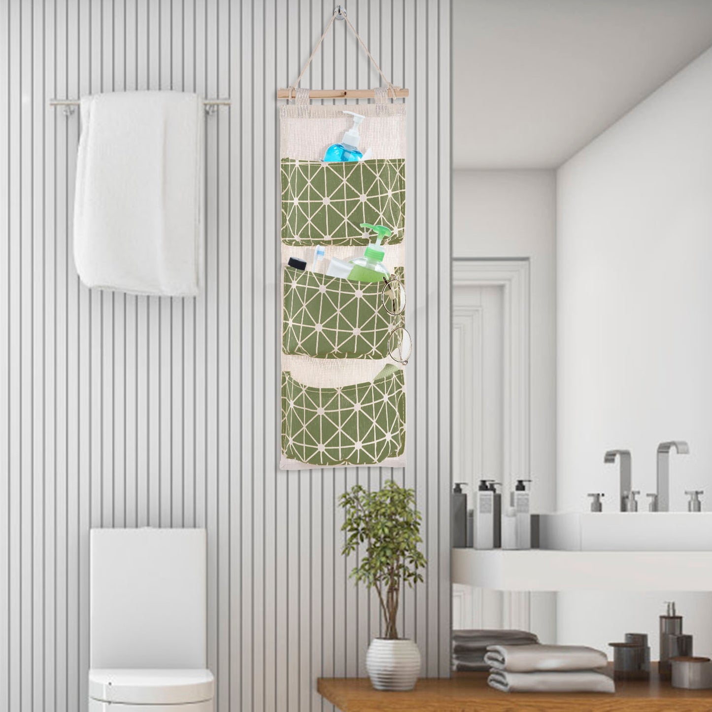 1Pc Wall Mounted Storage Bag Door Closet Hanging Organizer Waterproof