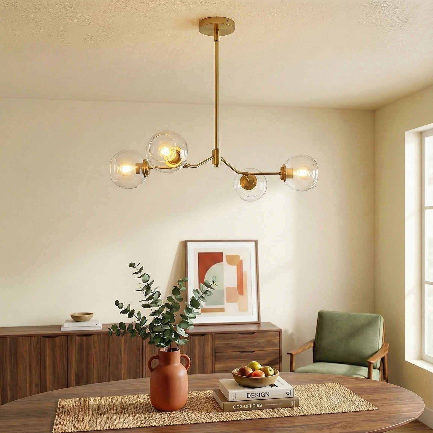 Jewel Four Lights Modern Farmhouse Chandelier Ceiling Hanging Light