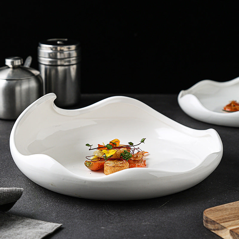 Dish Corrugated Roast Duck Shaped Plate - Porcelain, Multiple Sizes
