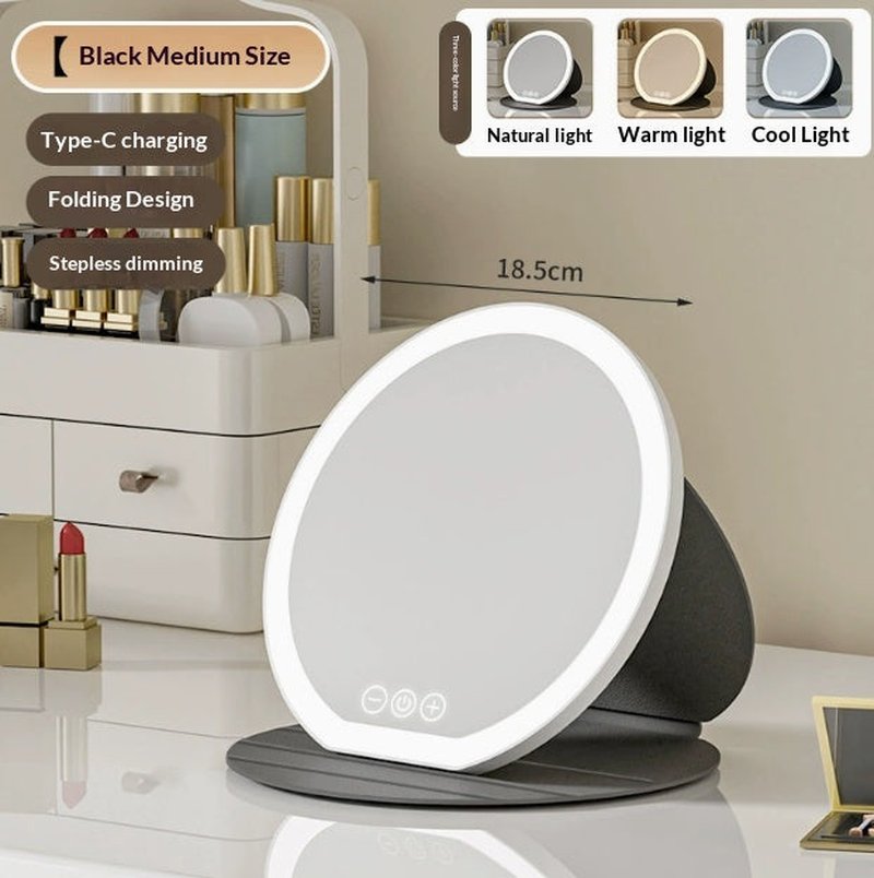 Portable Foldable LED Makeup Mirror with Lights for Dressing Table