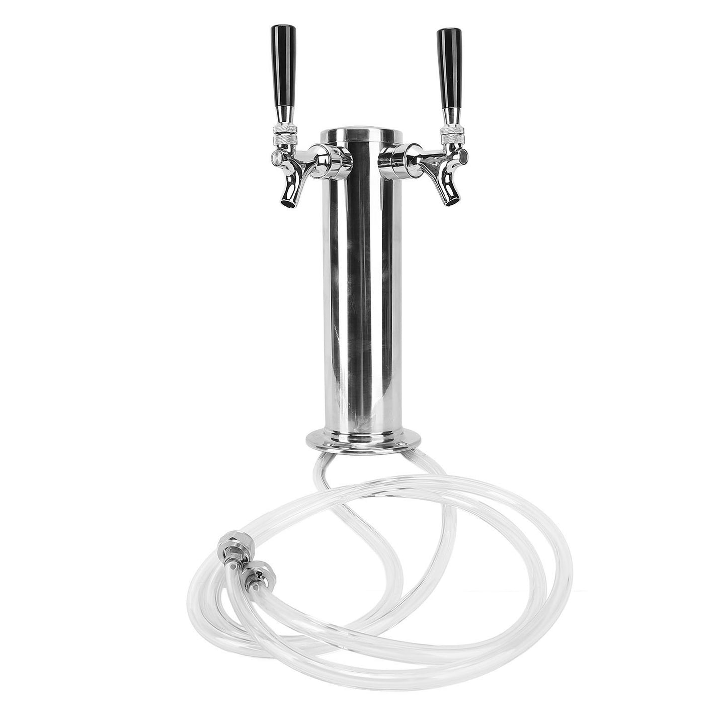 Dual Tap Beer Kegerator Tower Stainless Steel Draft Dispenser Kit For