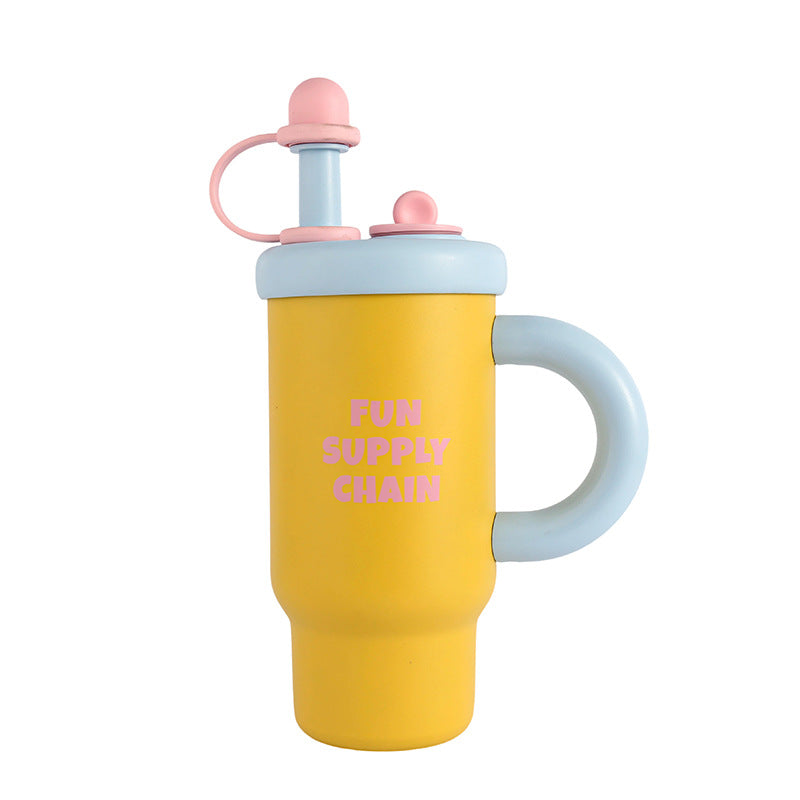 Large Capacity Insulated Mug with Handle - 900ml, Stainless Steel, Portable