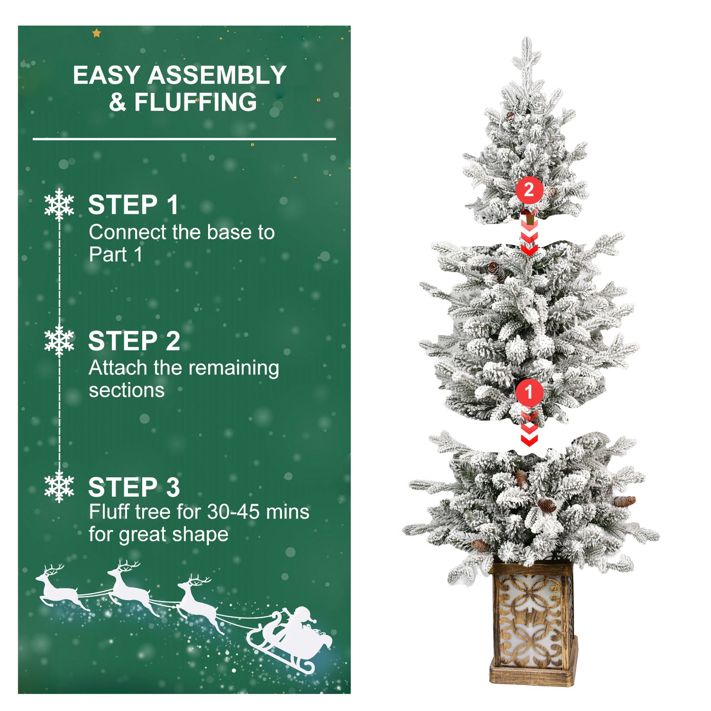 4ft Pre-Lit Potted Christmas Tree with Multicolor Lights