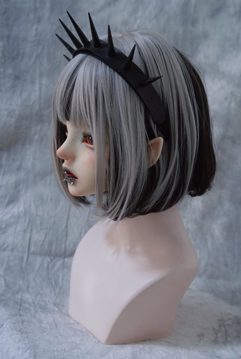 Dark Punk Rivet Headband - Imitation Leather Hair Band