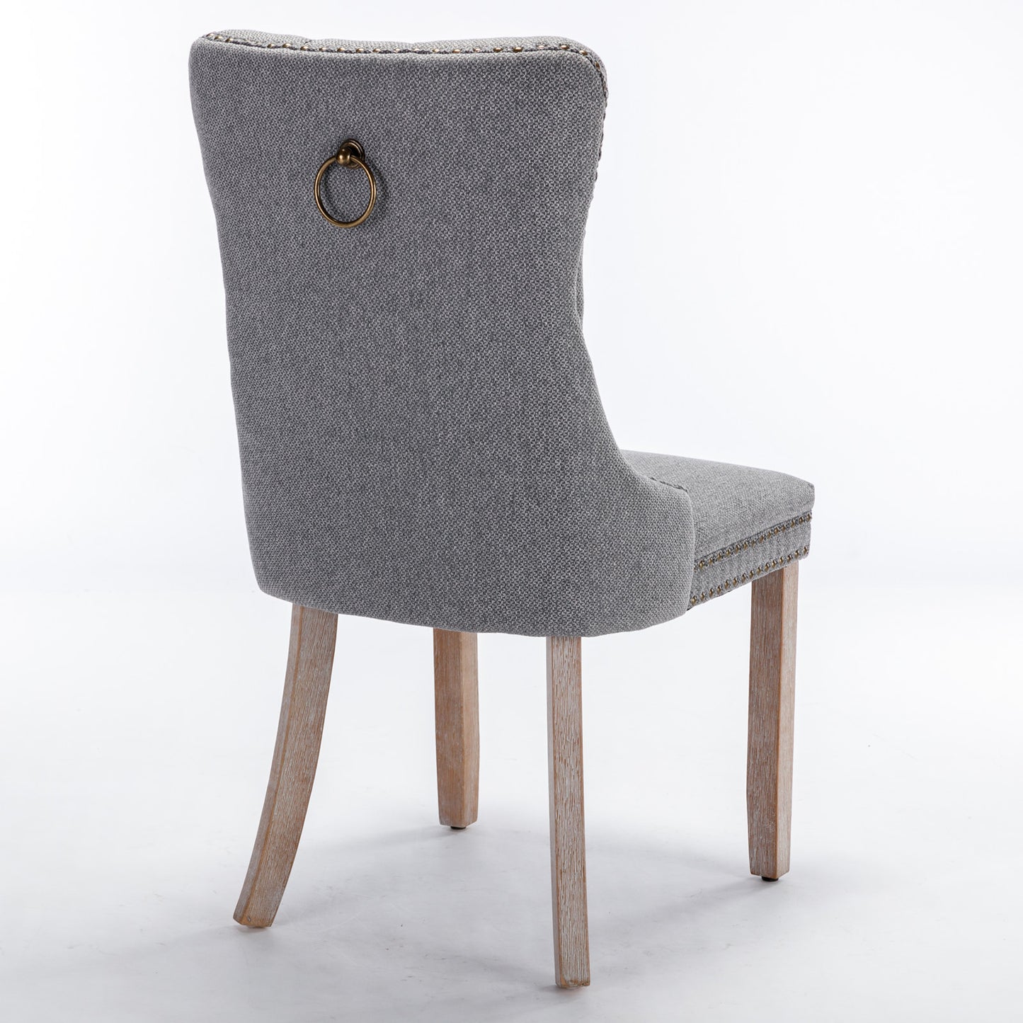 Tufted Gray Upholstered Dining Chairs - Set of 2