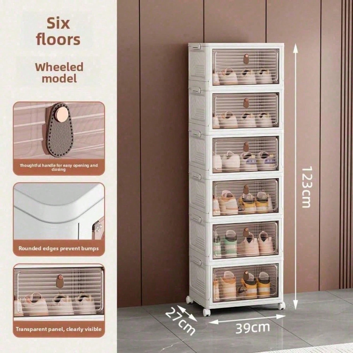 Dustproof Clear Plastic Shoe Storage Box Stackable Foldable 3Tier