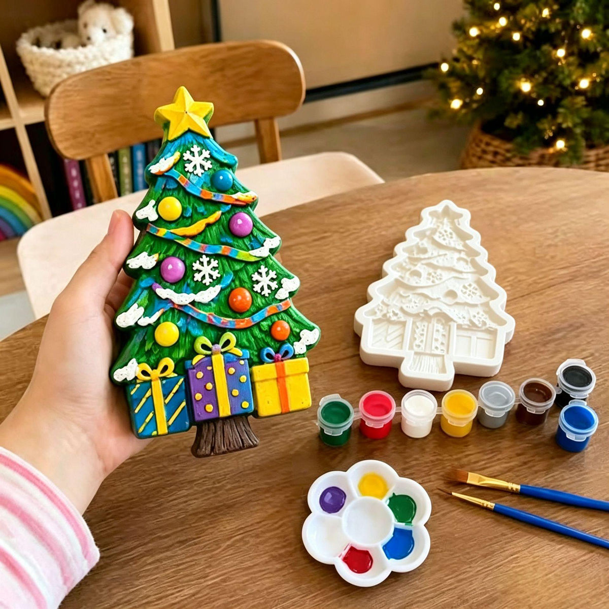 DIY Christmas Tree Mold and Painting Craft Kit - Home Decor