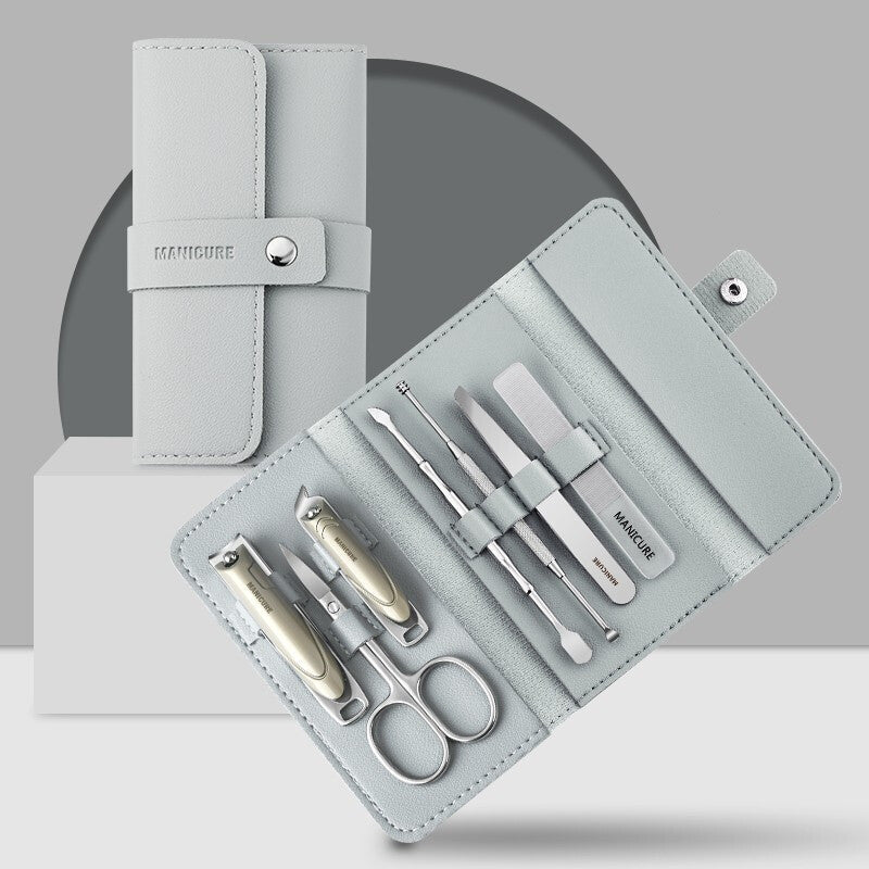 Stainless Steel Nail Clippers Set - 7-Piece Manicure Kit